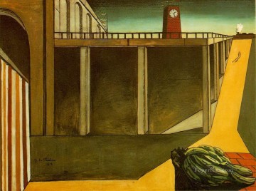 Chirico Pintura al %C3%B3leo - gare montparnasse la melancolía de la partida 1914 Giorgio de Chirico Surrealismo metafísico